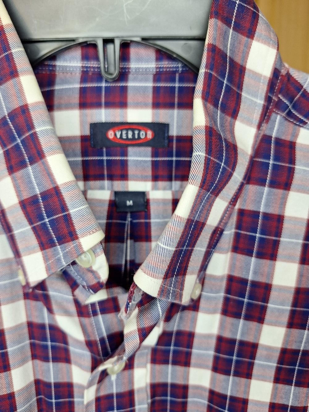 Vertigo Paris Red and Blue Plaid Dress Shirt